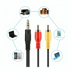 Adaptador de cable jack 3.5mm a salida de audio rca 100cm / wi.184