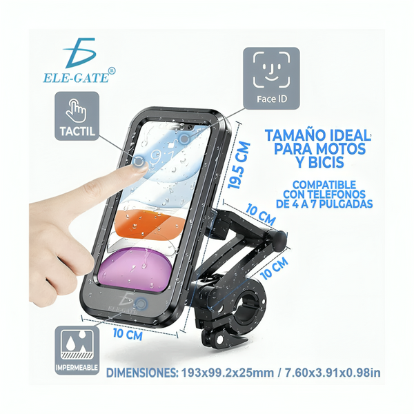 Soporte funda ele-gate ajustable a manubrio de motocicleta para teléfono celular / cy-n5