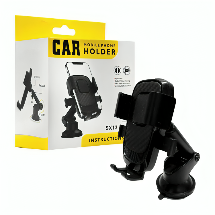Soporte multifuncional para celular, ajustable con ventosa y giro 360 para coche