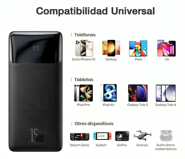 Power Bank 10000mah 15w  BAT001