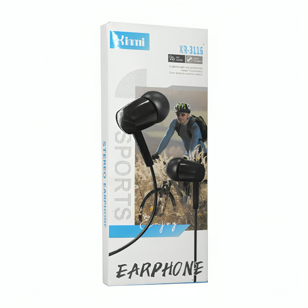 Audífonos alámbricos earphone sports xinmi con entrada auxiliar 3.5mm