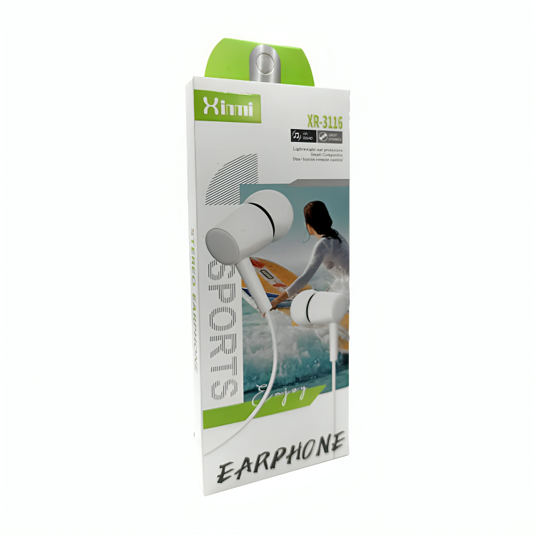 Audífonos alámbricos earphone sports xinmi con entrada auxiliar 3.5mm Imagen secundaria del producto