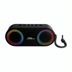 Bocina fol, inalámbrica, doble altavoz con rgb, puerto usb y tf, radio fm