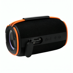 Bocina cilíndrica, pequeña, inalámbrica, sonido estéreo, puerto usb y tf + rgb FS-S703