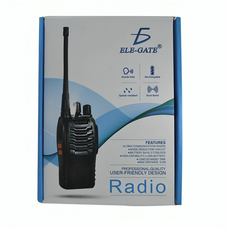 Radio fm walkie talkie, con base para carga y accesorios / con.43 Imagen secundaria del producto