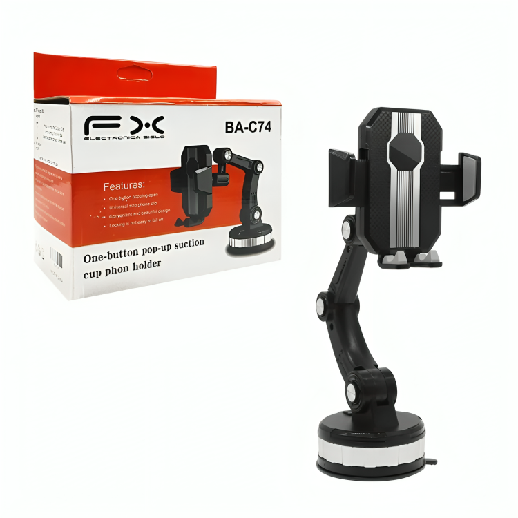 Soporte de teléfono celular ajustable para carro con ventosa y rotación de 360 con botón de bloqueo, variedad de colores / ba-c74 / fx Imagen principal del producto