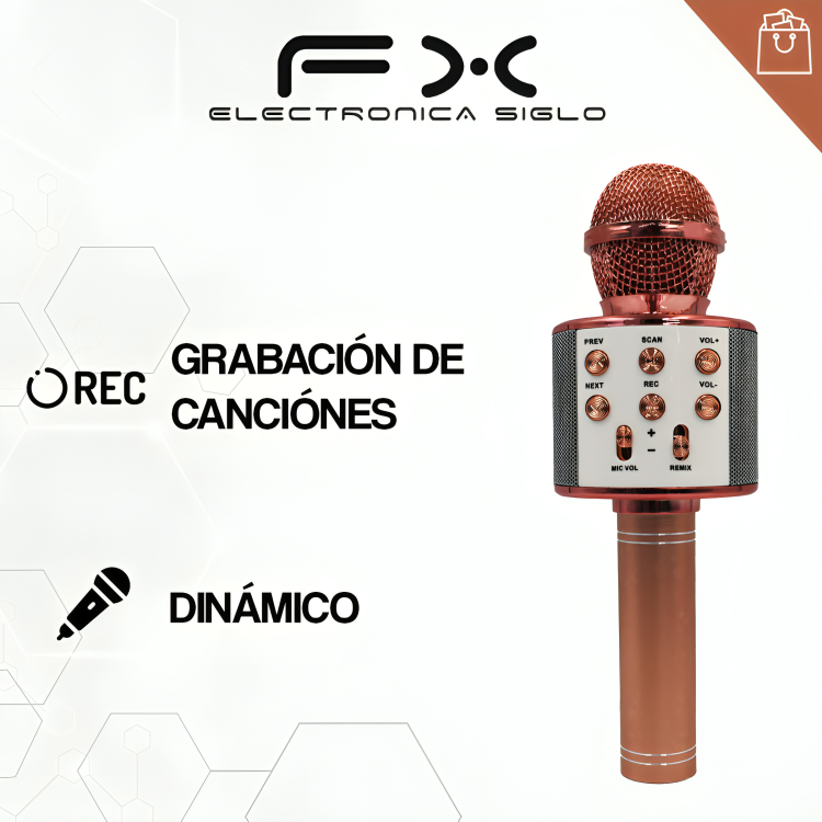 Micrófono bocina bluetooth con entrada para usb y sd MC-858 FX