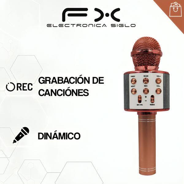 Micrófono bocina bluetooth con entrada para usb y sd MC-858 FX