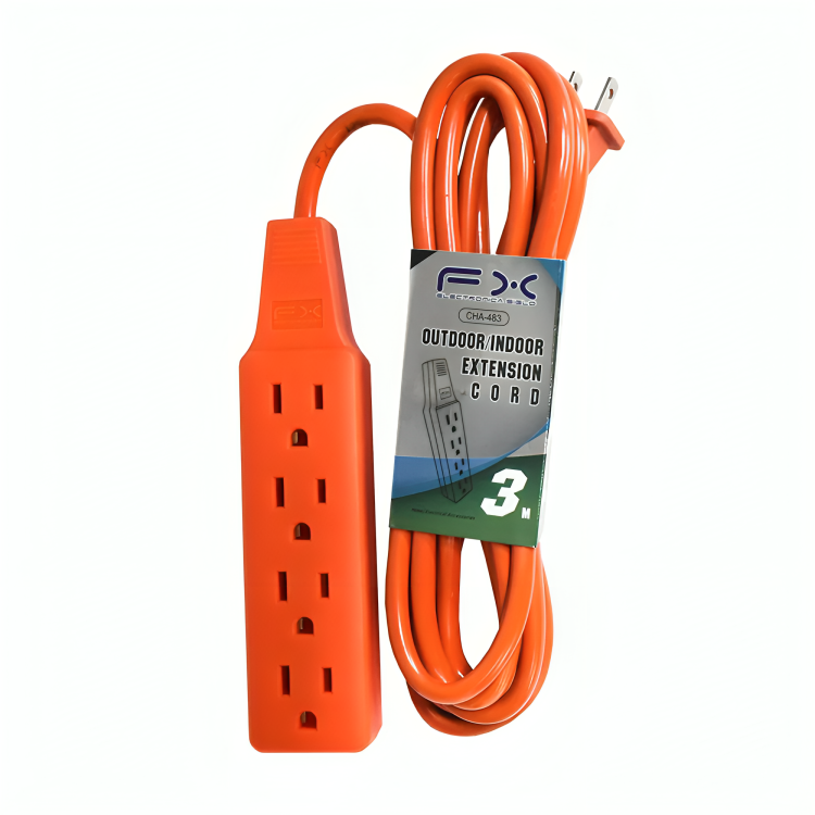 Extensión eléctrica de 3 metros con barra multicontacto de 4 enchufes cha-483 Imagen principal del producto