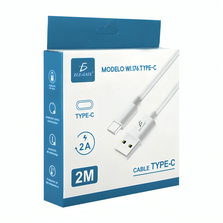 Cable tipo-c a usb ele-gate de 2m WI.176.TYPE-C Imagen principal del producto