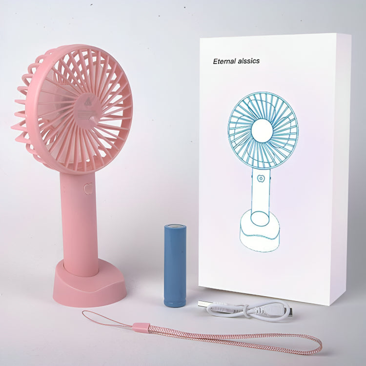 VENTILADOR DE MANO CON BASE Y PILA   FS-1106 Imagen principal del producto