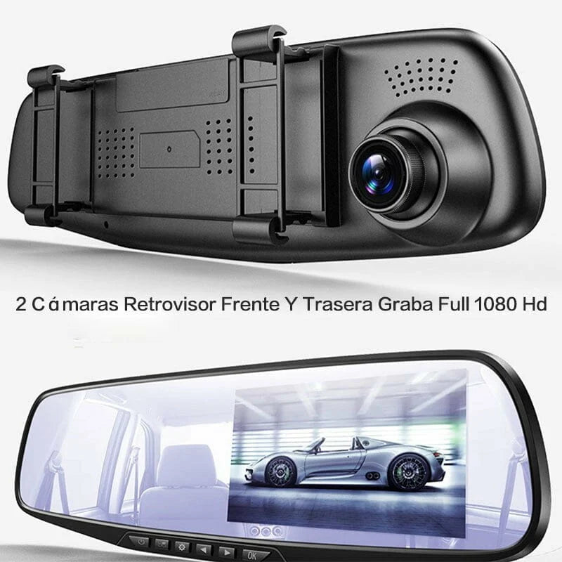 Kit de 2 cámaras para coche, adheribles en el retrovisor, con variedad de funciones - web.33 - Mishop Mexico