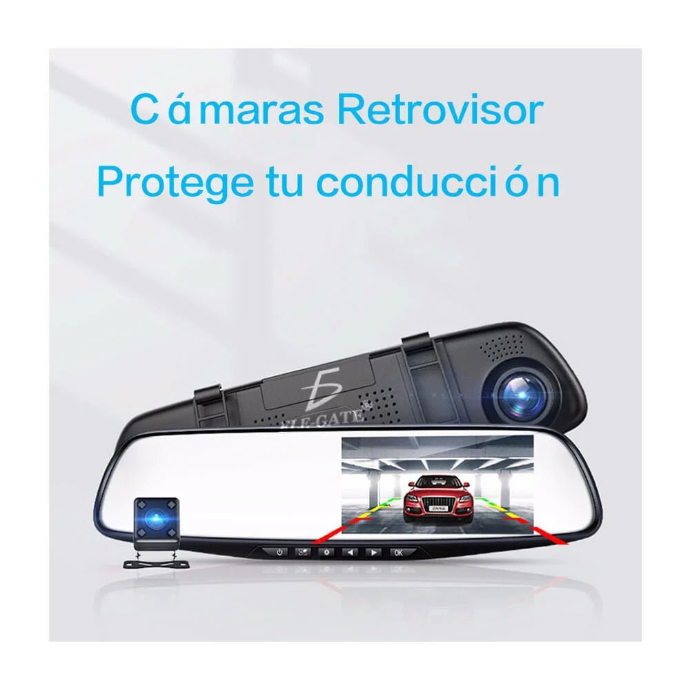 Kit de 2 cámaras para coche, adheribles en el retrovisor, con variedad de funciones - web.33 - Mishop Mexico