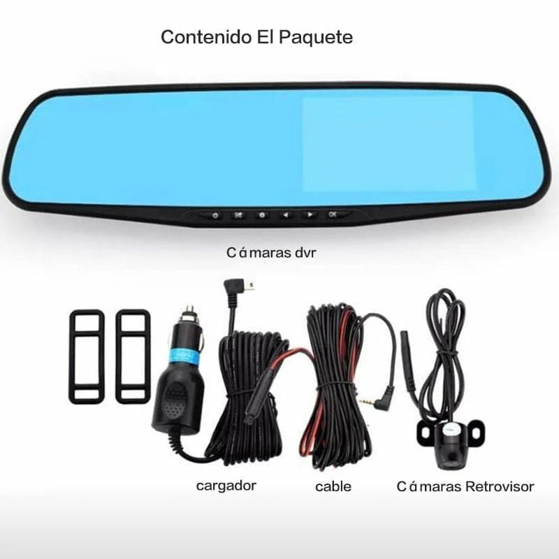 Kit de 2 cámaras para coche, adheribles en el retrovisor, con variedad de funciones - web.33 - Mishop Mexico