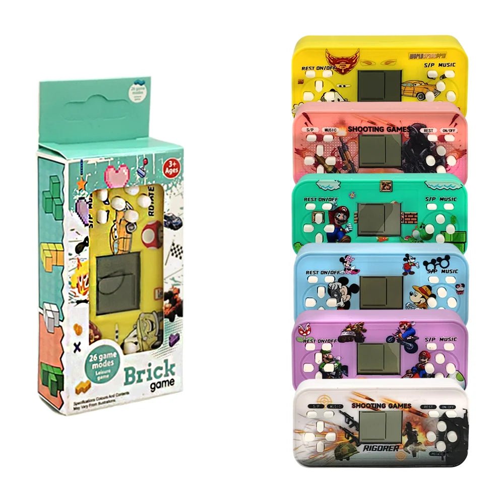 Mini brick game portátil tipo consola con 26 juegos, variedad de colores - 0079b - Mishop Mexico Imagen principal del producto