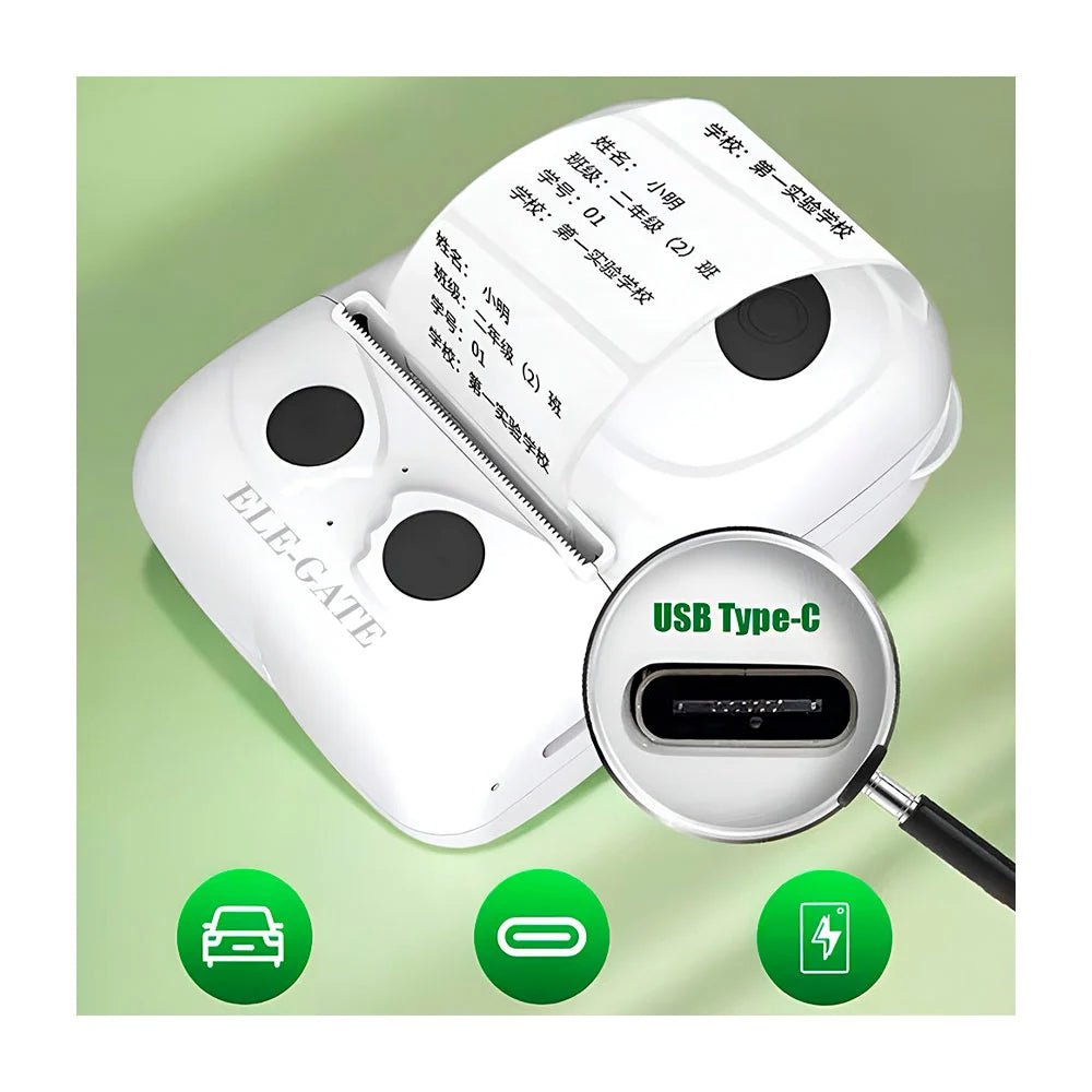 Mini impresora portátil para etiquetas 58mm, bluetooth, diseño de panda - Mishop Mexico