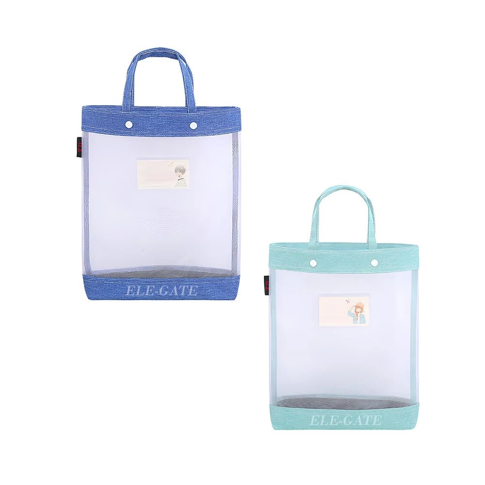 Mochila tipo bolsa transparente con malla reforzada, variedad de colores - off.03.8 - Mishop Mexico Imagen principal del producto