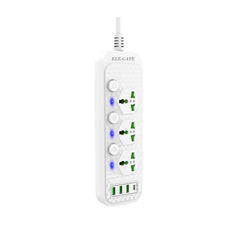 Multicontacto universal con 3 enchufes, 3 puertos usb y 1 puerto usb-c para carga rápida, variedad de colores - Mishop Mexico