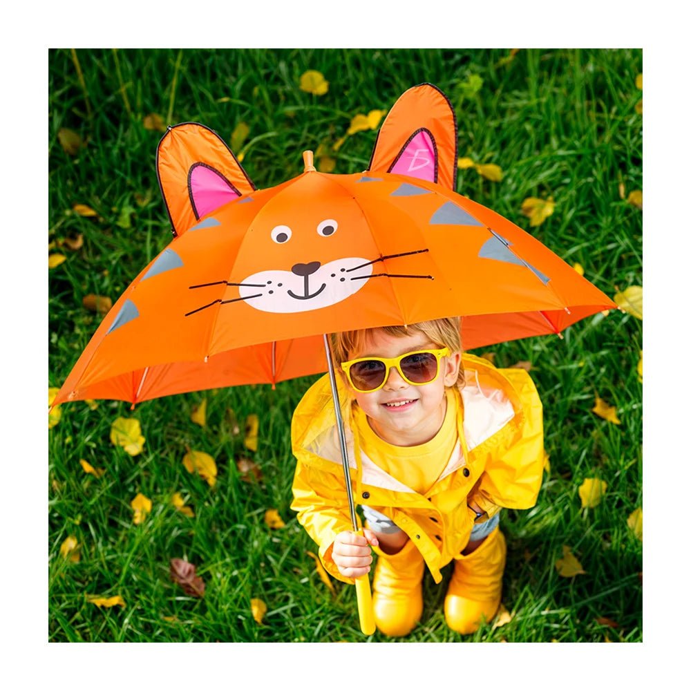 Paraguas infasntil adorable con figura de tigre con orejas desplegables para niños - par.30 - Mishop Mexico