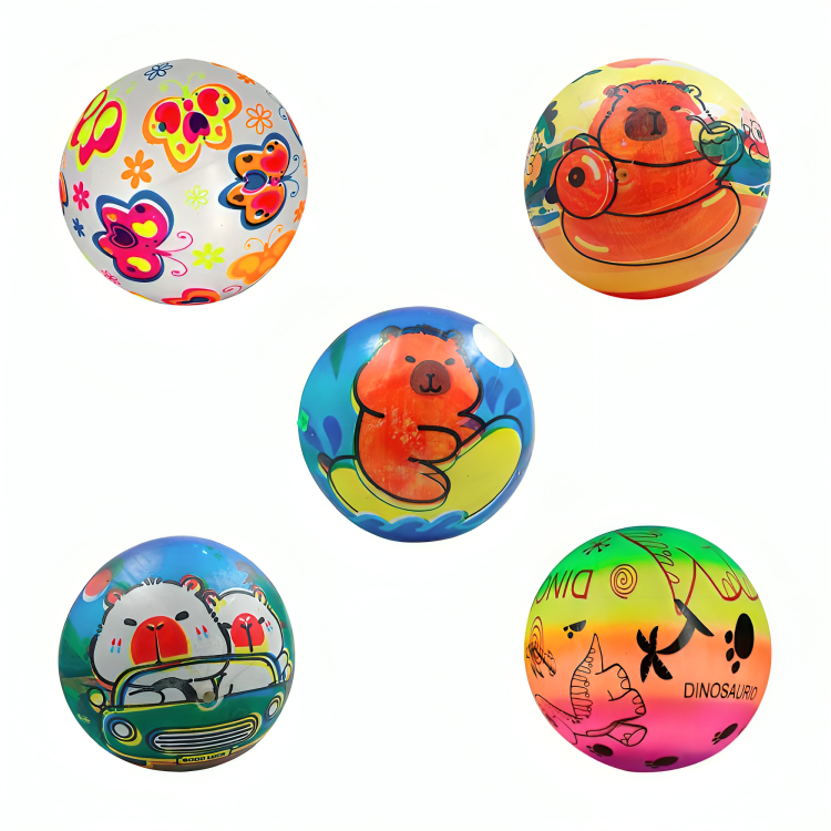 Pelota desinflada multicolor de látex con estampado, variedad de diseños / g-920-30 / 90849 / y-010-41 - Mishop Mexico Imagen principal del producto