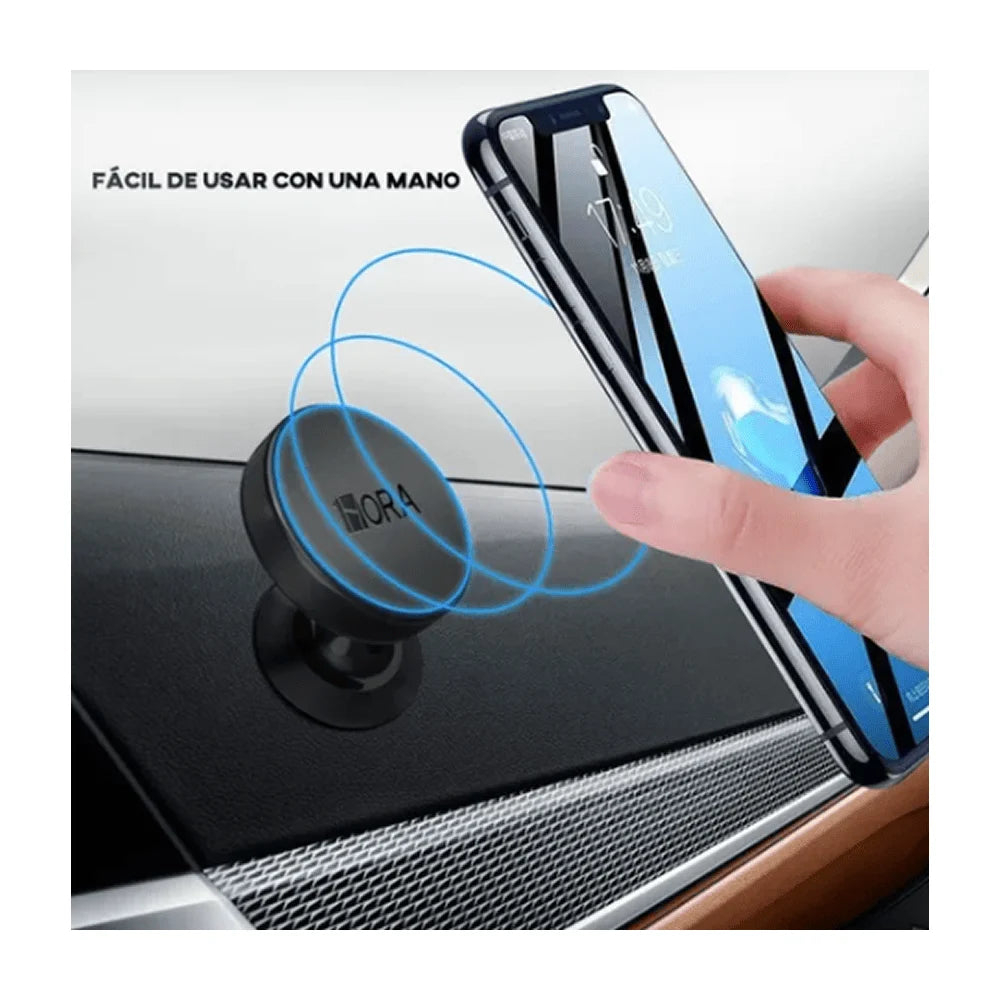 Soporte para celular magnético redondo, ajustable y rotativo en 360 grados - pj093