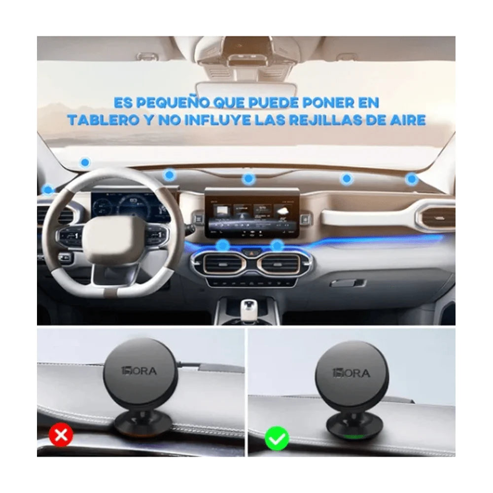 Soporte para celular magnético redondo, ajustable y rotativo en 360 grados - pj093
