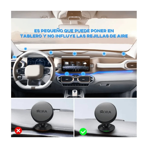 Soporte para celular magnético redondo, ajustable y rotativo en 360 grados - pj093