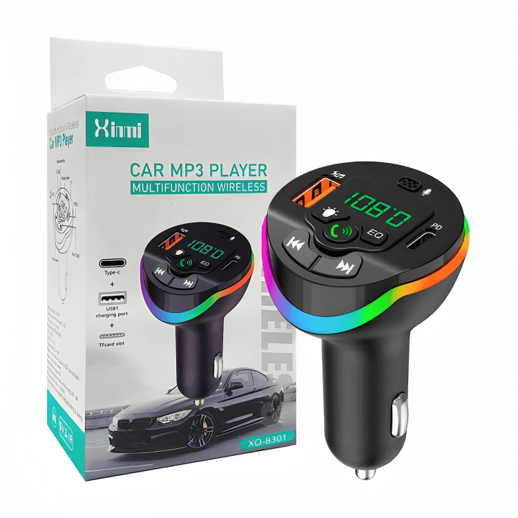 Plug xinmi mp3 receptor bluetooth, manos libres con puerto de carga USB y usb - c y pantalla digital, variedad de modelos / xo - 8301 / xo - 8302 / fm car kit - Mishop Mexico