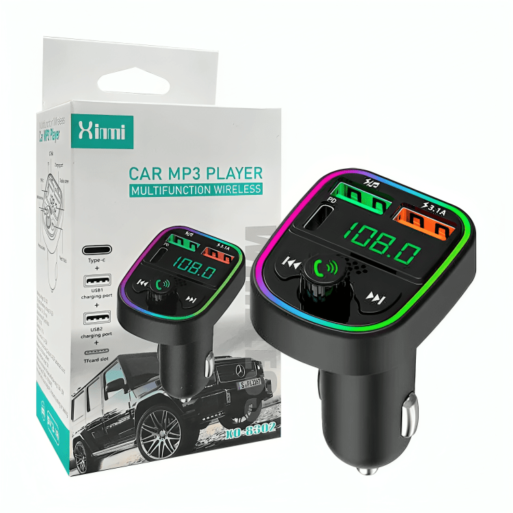 Plug xinmi mp3 receptor bluetooth, manos libres con puerto de carga USB y usb - c y pantalla digital, variedad de modelos / xo - 8301 / xo - 8302 / fm car kit - Mishop Mexico
