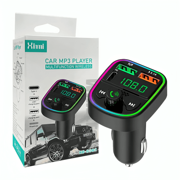 Plug xinmi mp3 receptor bluetooth, manos libres con puerto de carga USB y usb - c y pantalla digital, variedad de modelos / xo - 8301 / xo - 8302 / fm car kit - Mishop Mexico