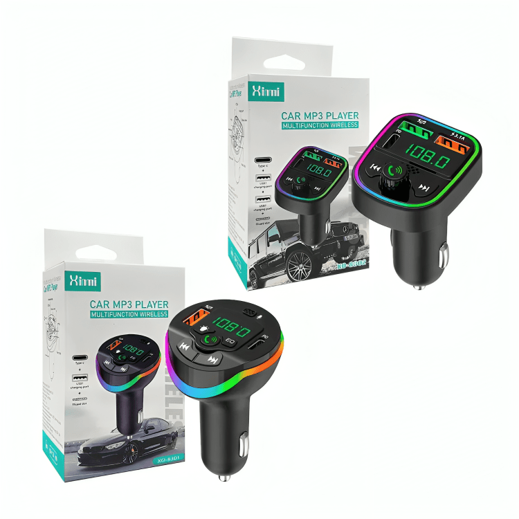 Plug xinmi mp3 receptor bluetooth, manos libres con puerto de carga USB y usb - c y pantalla digital, variedad de modelos / xo - 8301 / xo - 8302 / fm car kit - Mishop Mexico