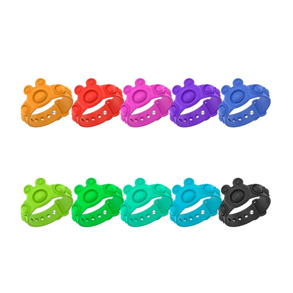 Pulsera pop it de plástico diseño de rana, variedad de colores toy245 / R463 - Mishop Mexico Imagen principal del producto