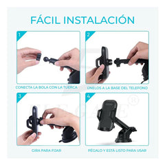 Soporte ajustable ele - gate de plástico con ventosa para teléfono celular - hold.87 - Mishop Mexico