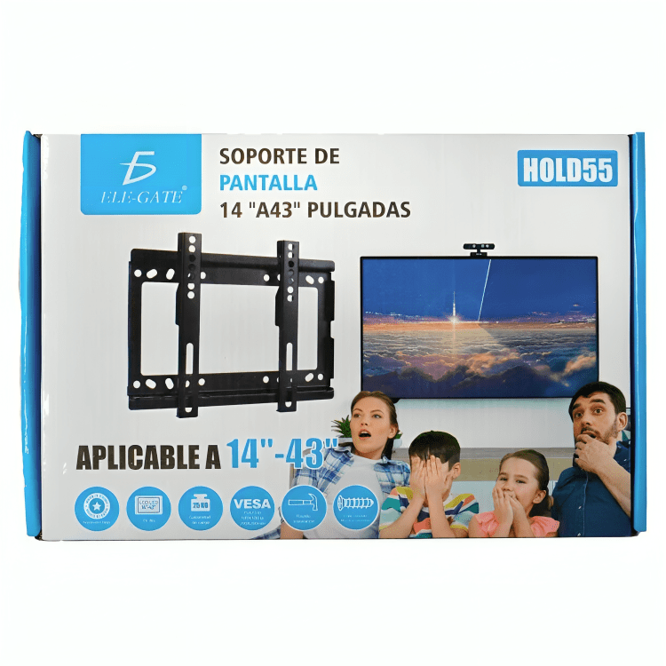 Soporte metálico fijo para pantalla de 14 a 42 pulgadas, soporta máximo 25kg / hold.55 - Mishop Mexico Imagen principal del producto