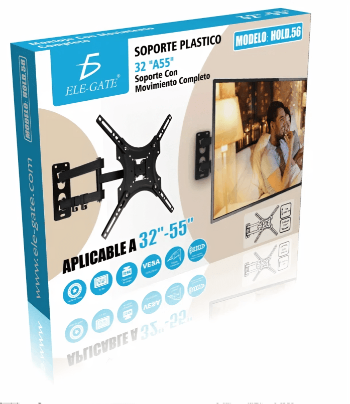 Soporte metálico movible de brazo para pantalla de 32 a 55 pulgadas, soporta máximo 27kg / hold.56 - Mishop Mexico