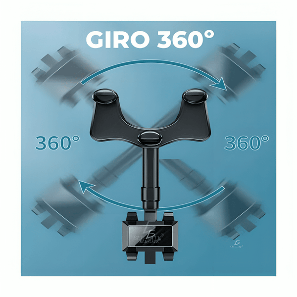 Soporte universal de celular con brazo sujetador para espejo retrovisor, ajustable y rotable hasta en 90 grados / hold.72 - Mishop Mexico