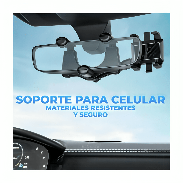 Soporte universal de celular con brazo sujetador para espejo retrovisor, ajustable y rotable hasta en 90 grados / hold.72 - Mishop Mexico
