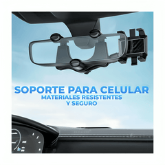 Soporte universal de celular con brazo sujetador para espejo retrovisor, ajustable y rotable hasta en 90 grados / hold.72 - Mishop Mexico
