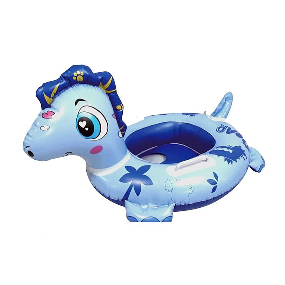 1pza Salvavidas inflable con agarraderas y forma de dinosaurio animado, variedad de colores y diseños / 70cm / baby boat / sainteve - C3484