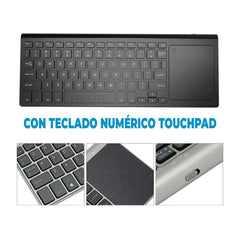 Teclado inalámbrico, con conexión bluetooth + touchpad numérico, variedad - TC.K136.P - Mishop Mexico