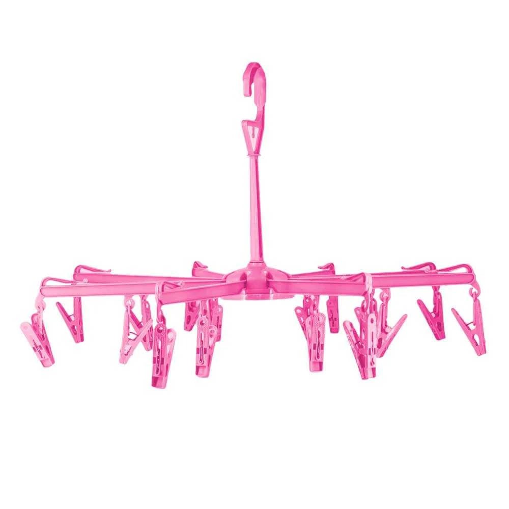 Tendedero tipo carrusel, de plástico con 16 pinzas para la ropa, variedad de colores - ZH-0045 Imagen secundaria del producto