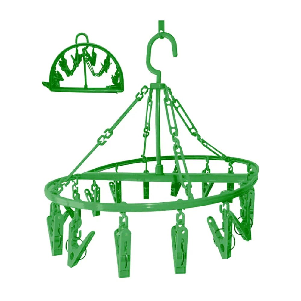Tendedero tipo carrusel, redondo de plástico con 16 pinzas ganchos para colgar ropa - 20111 - Mishop Mexico Imagen principal del producto