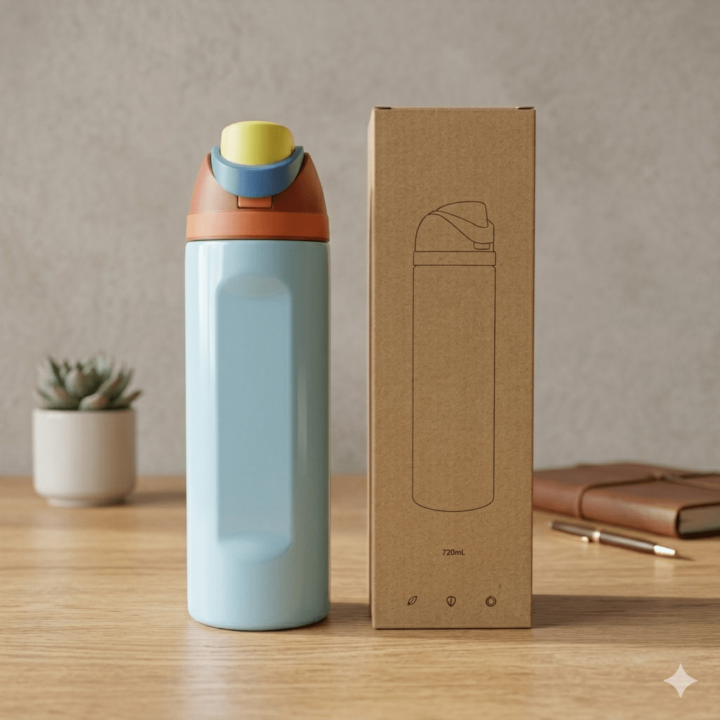 Termo con capacidad de 720ML, de acero inoxidable y manntiene 24h frio y 8h caliente - CL - TE720 - Mishop Mexico