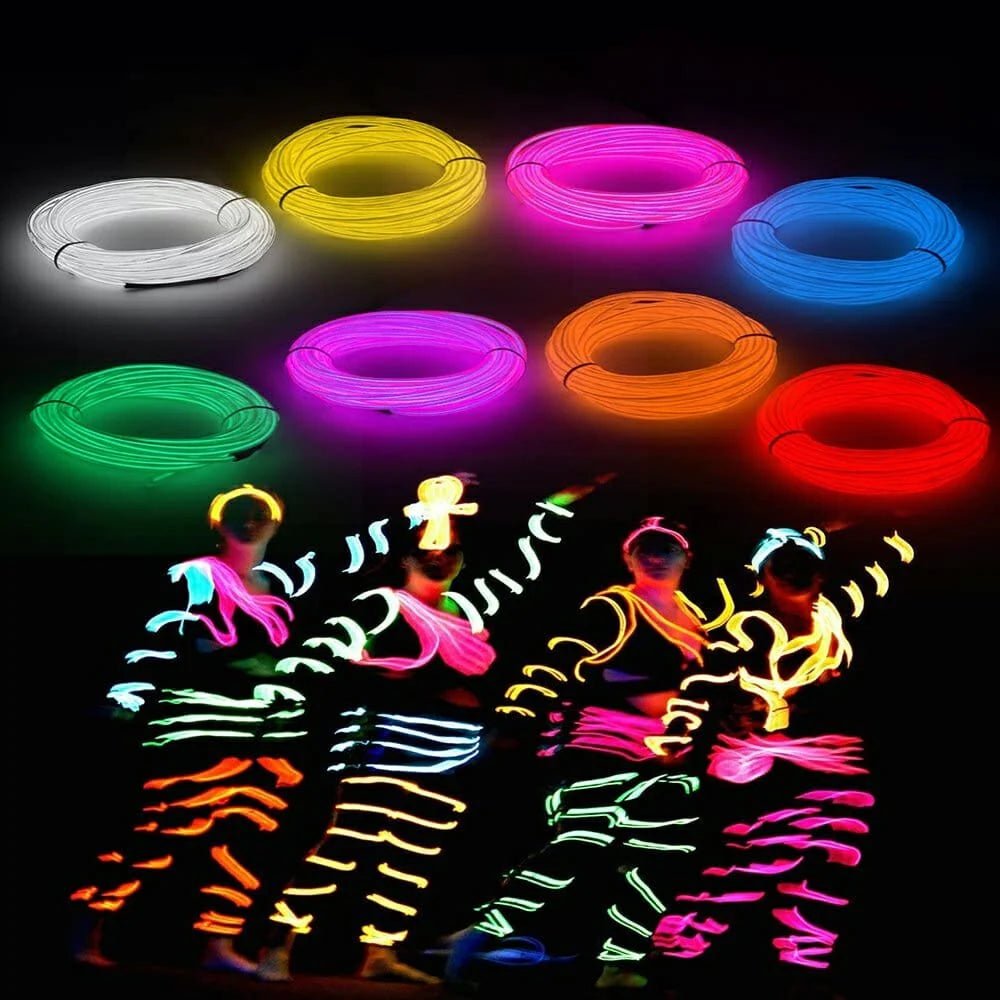 Tira de luz led decorativa tipo hilo de 2.5 metros en tonos neón, variedad de colores - bt-xg-2.5m Imagen secundaria del producto