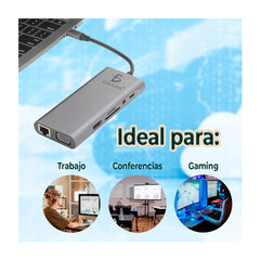 Convertidor hub tipo c multifuncional portátil 11 en 1 con diversas conexiones - wi.181