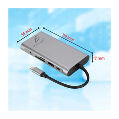 Convertidor hub tipo c multifuncional portátil 11 en 1 con diversas conexiones - wi.181