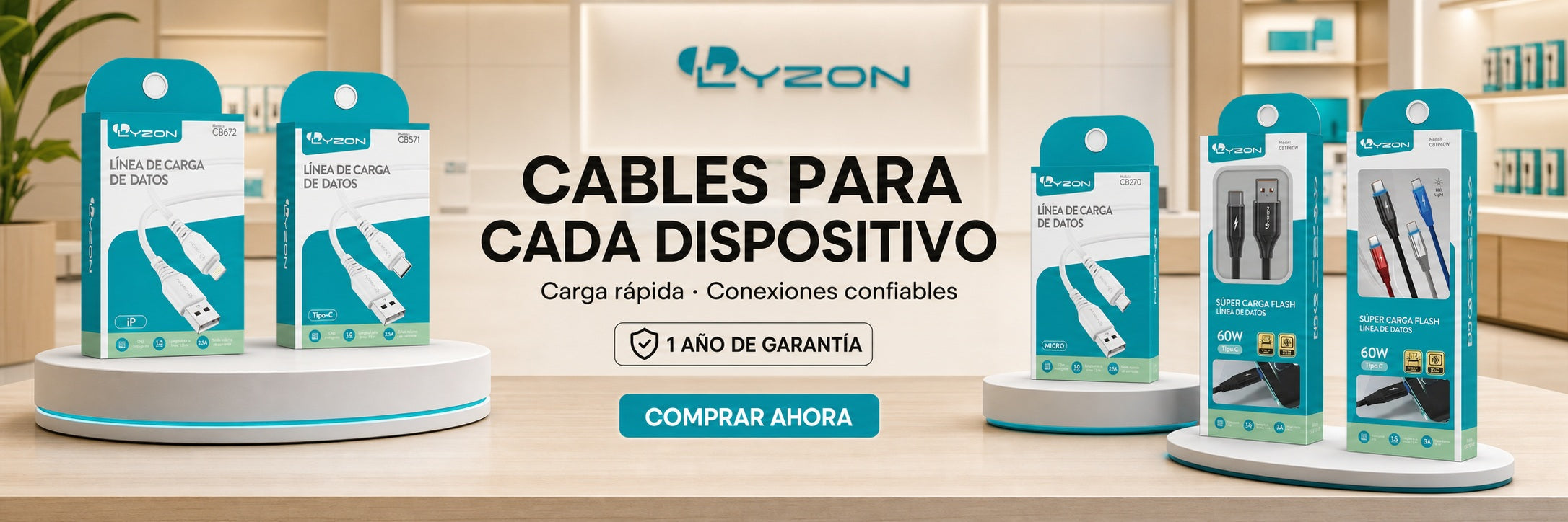 Cables y datos LYZON para mayoreo